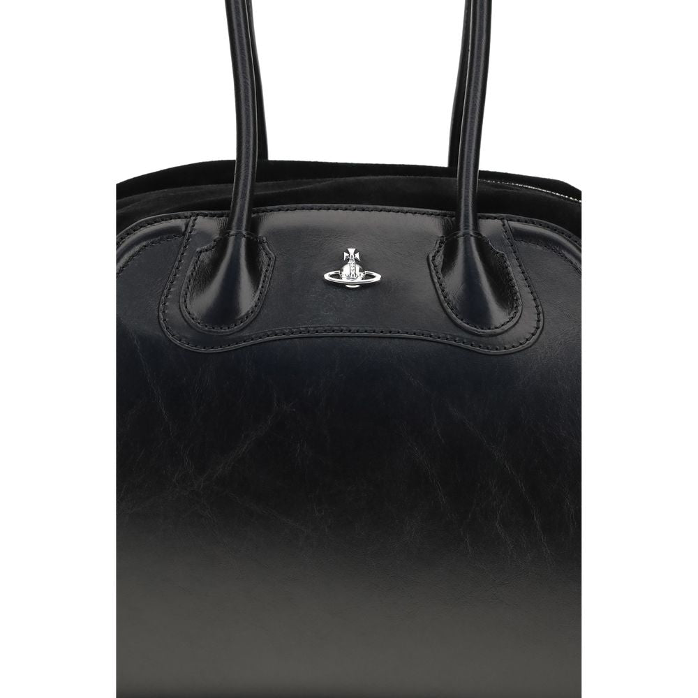 Vivienne Westwood Black Calf Leather Bos Taurus Shoulder Bag