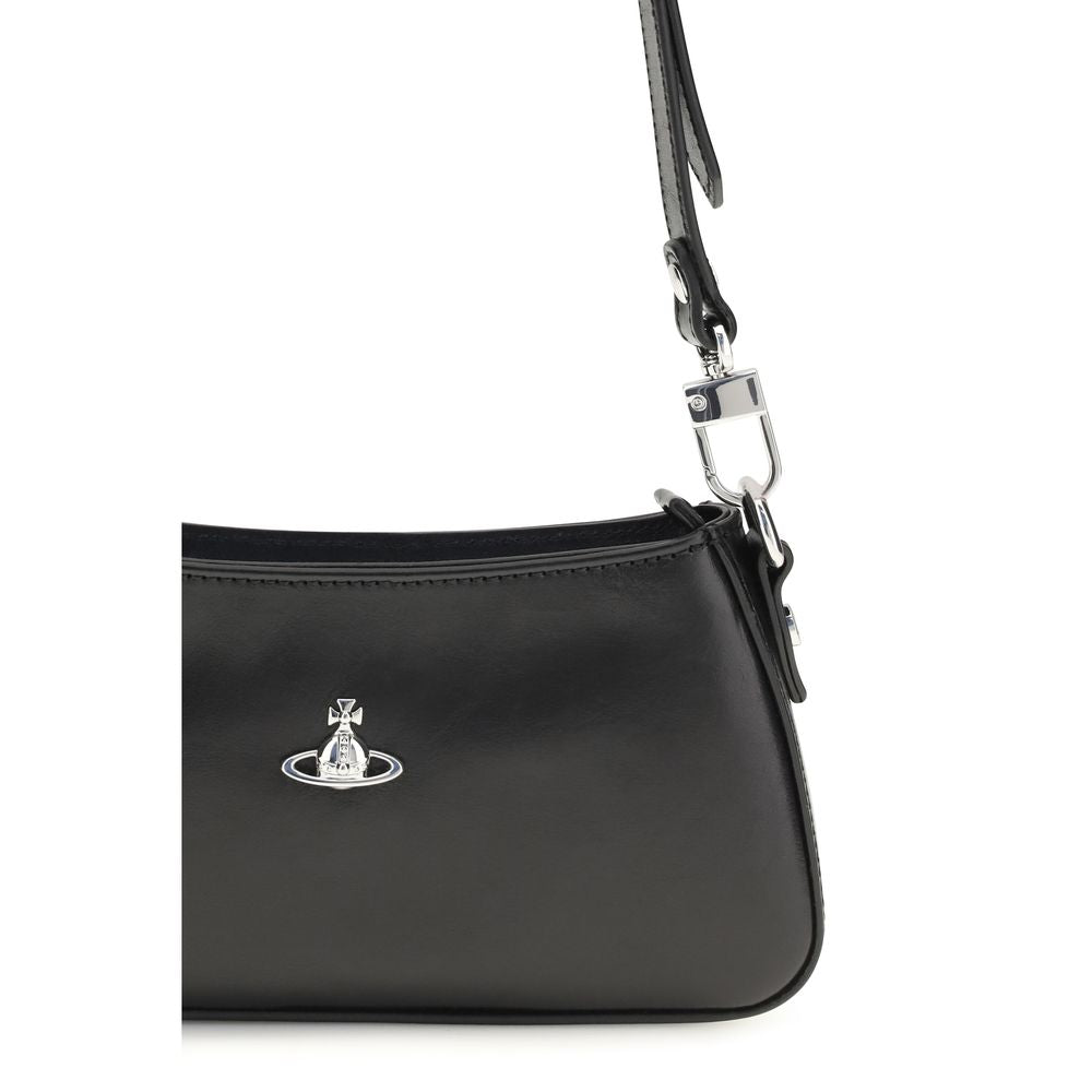 Vivienne Westwood Black Calf Leather Bos Taurus Shoulder Bag