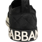 Dolce & Gabbana Black Quilted Slip On Low Top Sneakers Shoes