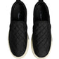 Dolce & Gabbana Black Quilted Slip On Low Top Sneakers Shoes