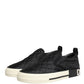 Dolce & Gabbana Black Quilted Slip On Low Top Sneakers Shoes