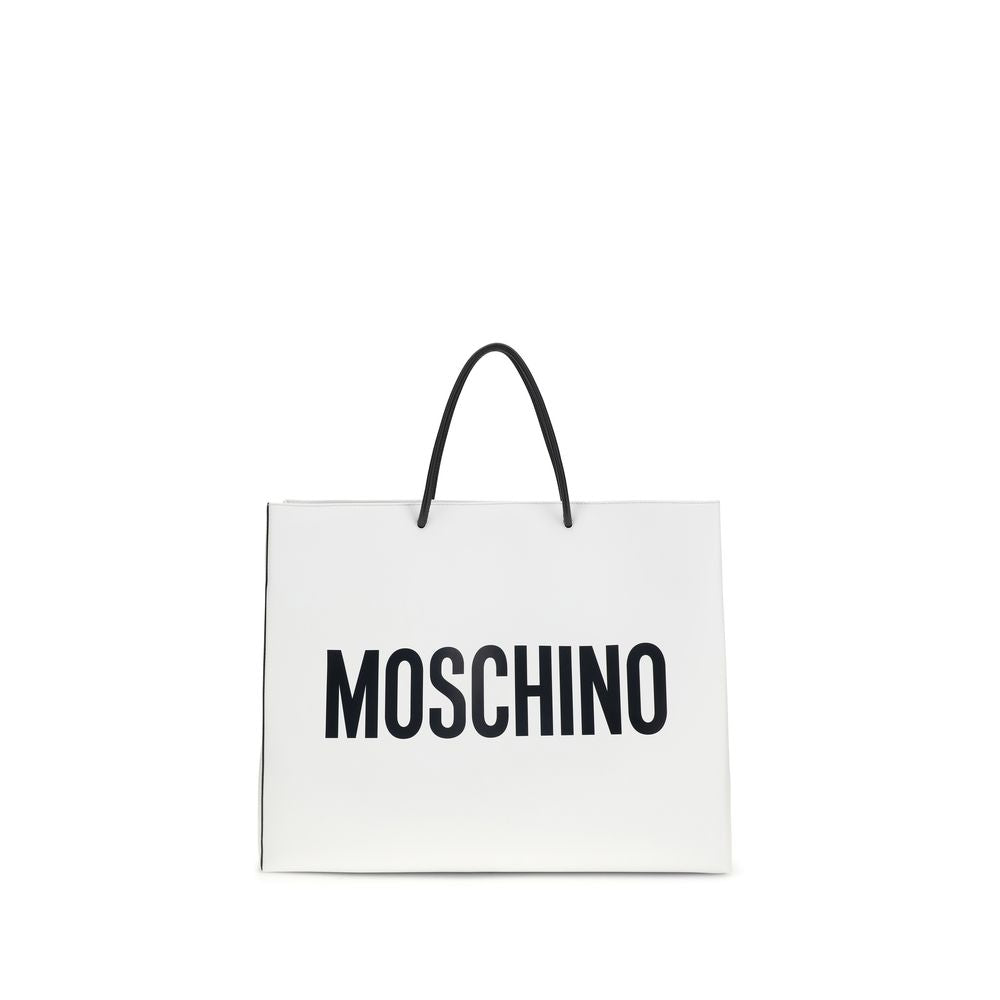 Moschino White Calf Leather Bos Taurus Handbag