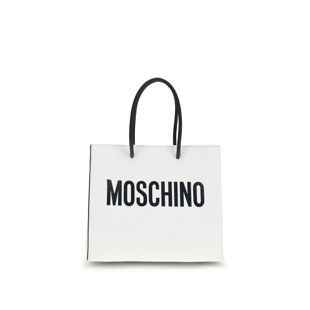 Moschino White Calf Leather Bos Taurus Handbag