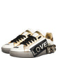 Dolce & Gabbana Multicolor Crystal StuddedLOVE Sneakers Shoes