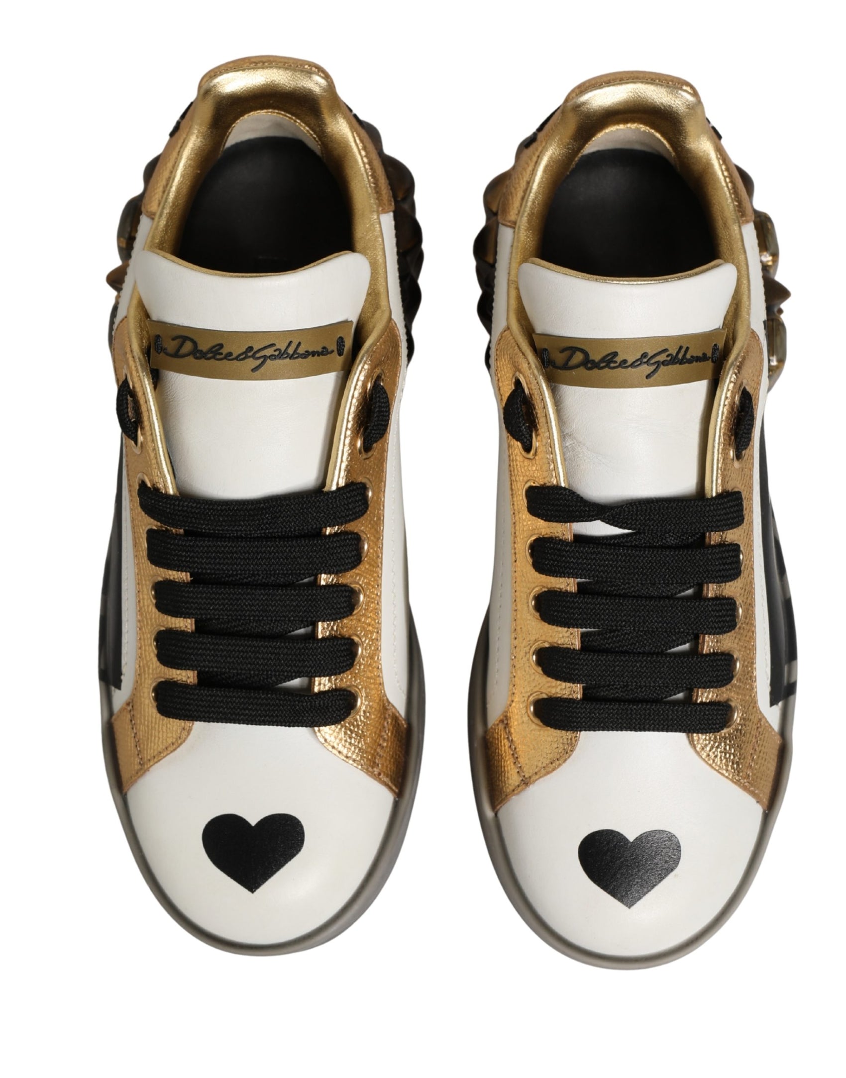 Dolce & Gabbana Multicolor Crystal StuddedLOVE Sneakers Shoes