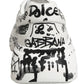 Dolce & Gabbana White Daymaster Graffiti Low Top Sneakers Shoes