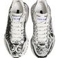 Dolce & Gabbana White Daymaster Graffiti Low Top Sneakers Shoes