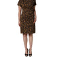 Dolce & Gabbana Brown Leopard Jacquard Knee Length Dress