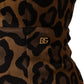 Dolce & Gabbana Brown Leopard Jacquard Knee Length Dress