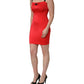 Dolce & Gabbana Red Nylon Blend Cady Sleeveless Mini Dress