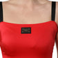 Dolce & Gabbana Red Nylon Blend Cady Sleeveless Mini Dress