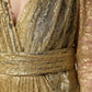 Dolce & Gabbana Gold Sheer Lace Crystal Embellished Dress