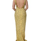 Dolce & Gabbana Gold V-neckline Mermaid Sequinned Gown Dress