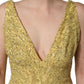 Dolce & Gabbana Gold V-neckline Mermaid Sequinned Gown Dress