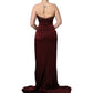 Dolce & Gabbana Maroon Embellished Vneck Evening Gown Dress