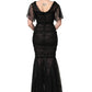 Dolce & Gabbana Black Sequinned Mermaid Evening Gown Dress