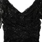 Dolce & Gabbana Black Sequinned Mermaid Evening Gown Dress