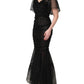Dolce & Gabbana Black Sequinned Mermaid Evening Gown Dress