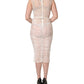 Dolce & Gabbana White Floral Lace Sheer Sleeveless Midi Dress