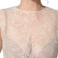 Dolce & Gabbana White Floral Lace Sheer Sleeveless Midi Dress