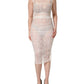 Dolce & Gabbana White Floral Lace Sheer Sleeveless Midi Dress