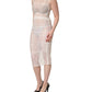 Dolce & Gabbana White Floral Lace Sheer Sleeveless Midi Dress