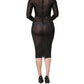 Dolce & Gabbana Black Sheer Long Sleeves Sheath Midi Dress