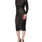 Dolce & Gabbana Black Sheer Long Sleeves Sheath Midi Dress