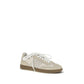Balmain Beige Suede Leather Athletic Sneakers