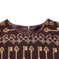 Dolce & Gabbana Brown Keys Fitted Sheath Knee Length Dress