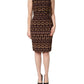 Dolce & Gabbana Brown Keys Fitted Sheath Knee Length Dress