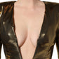 Dolce & Gabbana Gold Plunging Neckline Sheath Mini Dress