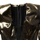Dolce & Gabbana Gold Plunging Neckline Sheath Mini Dress