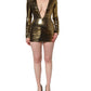 Dolce & Gabbana Gold Plunging Neckline Sheath Mini Dress