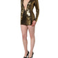 Dolce & Gabbana Gold Plunging Neckline Sheath Mini Dress