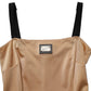 Dolce & Gabbana Brown Nylon Blend Cady Sleeveless Mini Dress