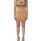 Dolce & Gabbana Brown Nylon Blend Cady Sleeveless Mini Dress