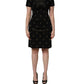 Dolce & Gabbana Black DG Crown Short-Sleeve Sheath Dress