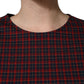 Dolce & Gabbana Red Black Checkered ShortSleeve Sheath Dress
