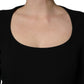 Roberto Cavalli Black Long Sleeves Scoop Neck Mini Dress