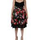 Dolce & Gabbana Black Sleeveless Bustier Floral Print Tiered Dress