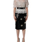 Dolce & Gabbana White Lace Top Embellished Black Skirt Dress