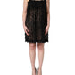 Dolce & Gabbana Black Viscose Fringed Sleeveless Mini Dress