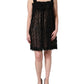 Dolce & Gabbana Black Viscose Fringed Sleeveless Mini Dress
