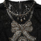 Dolce & Gabbana Black Crystal Embellished Sheath Midi Dress