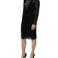Dolce & Gabbana Black Crystal Embellished Sheath Midi Dress