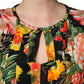 Dolce & Gabbana Multicolor Floral Print LongSleeve Midi Dress