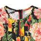 Dolce & Gabbana Multicolor Floral Print LongSleeve Midi Dress
