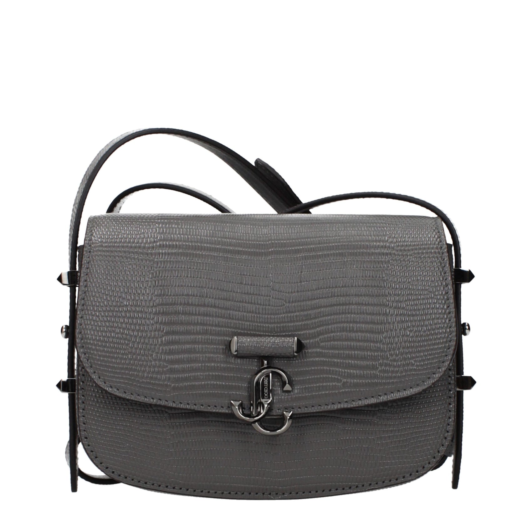 Jimmy Choo Gray Leather Shoulder Bag
