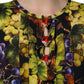 Dolce & Gabbana Multicolor Grape Print LongSleeve Midi Dress